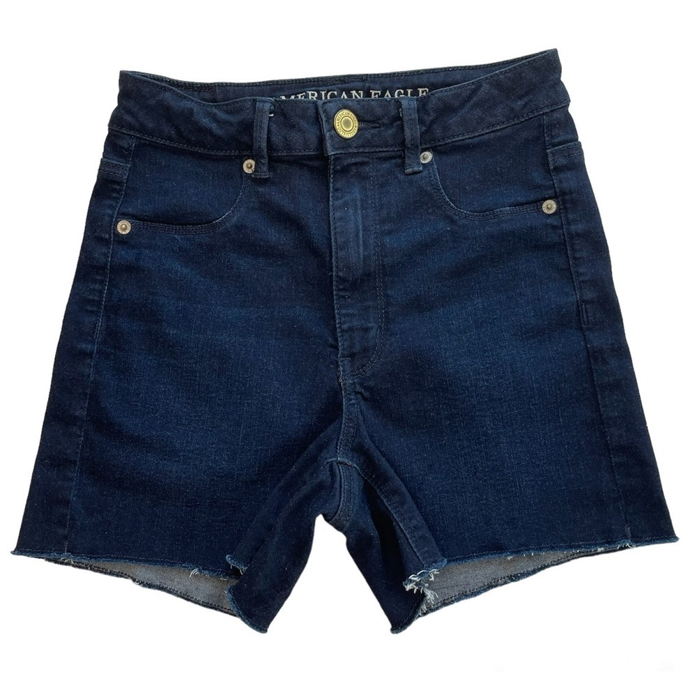 American Eagle Super Stretch Dark Wash Denim Jean Shorts Women Size 4